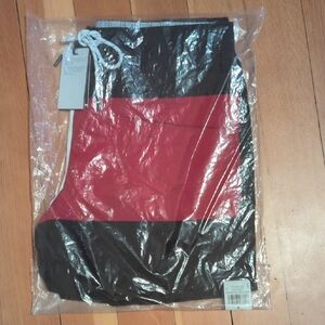 Tommy Hilfiger Black and Red Swim Trunks